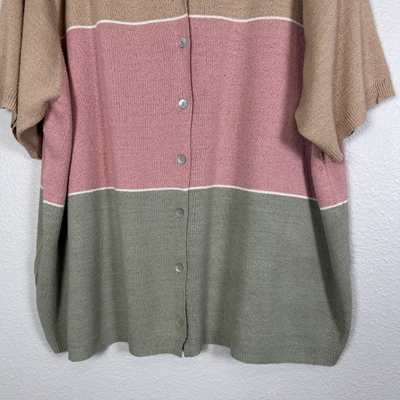 Brownstone Studio women plus size 2X short sleeve knit top 100% silk tan pink - Picture 3 of 12